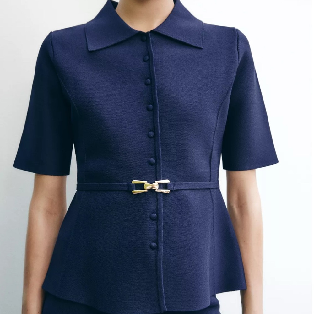 Zara Knit Belted Jacket - New - Picture 3 of 7